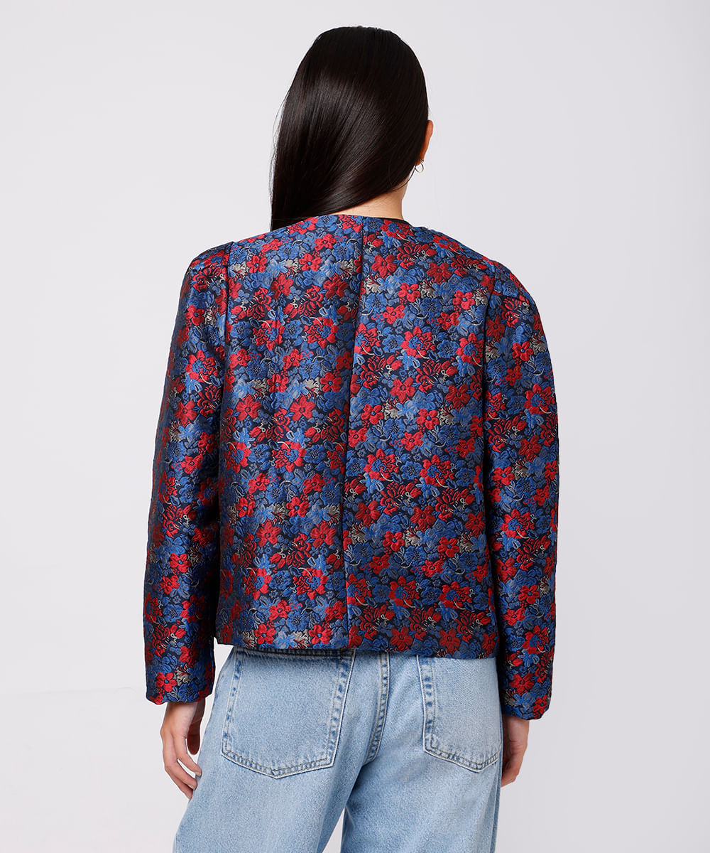 casaco feminino floral mindset colorido