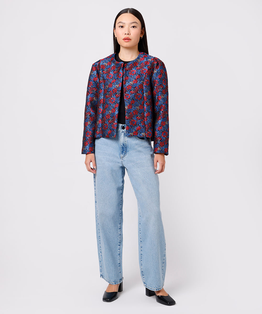 casaco feminino floral mindset colorido