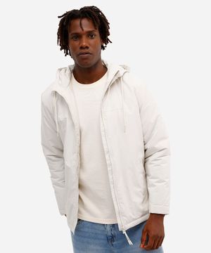jaqueta masculina com capuz bege