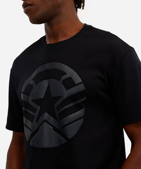 camiseta masculina de algodão capitão américa preta