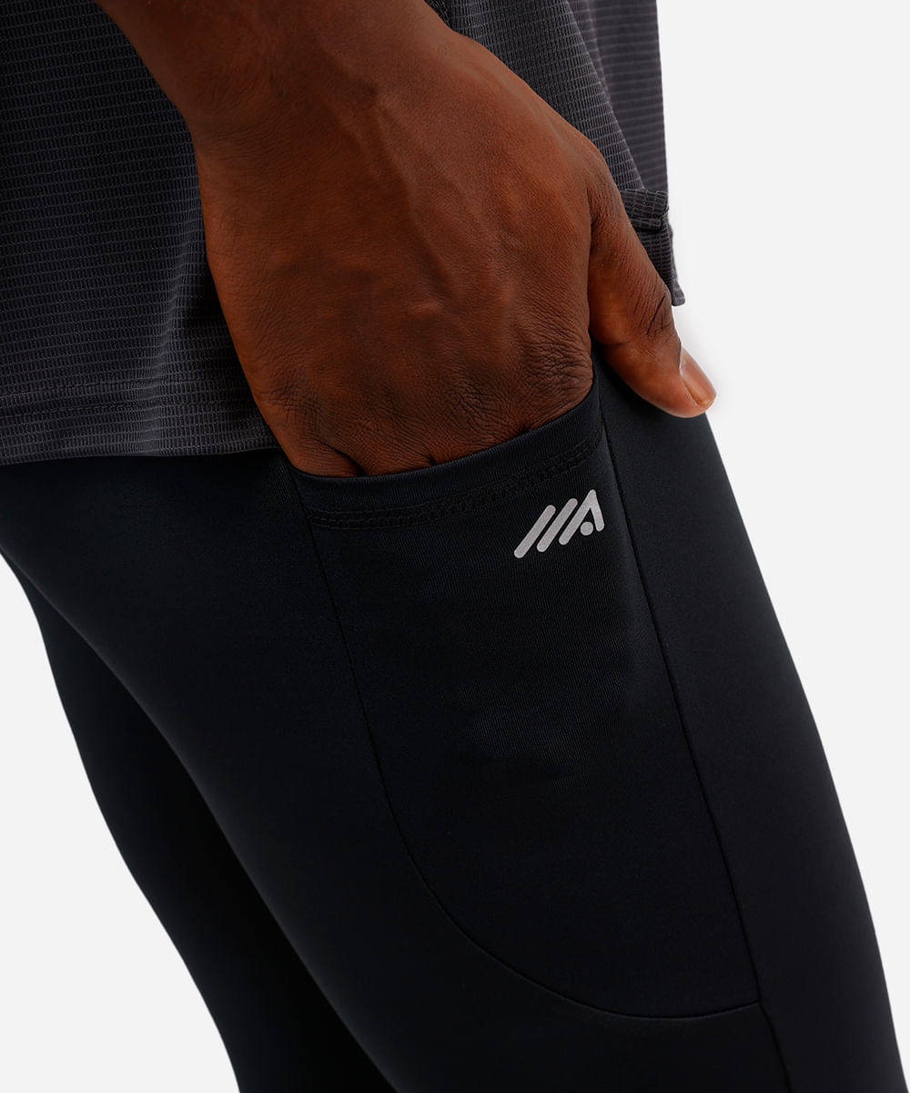 calça legging masculina esportiva ace com bolso preta