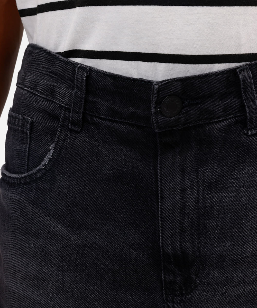 bermuda baggy masculina jeans preta