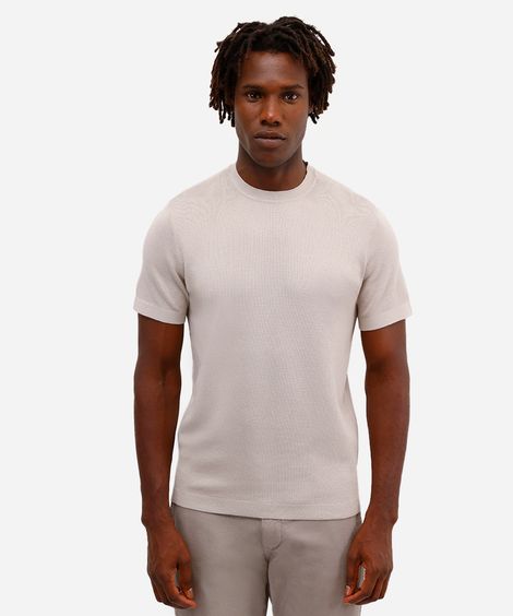 camiseta slim masculina de algodão manga curta cinza