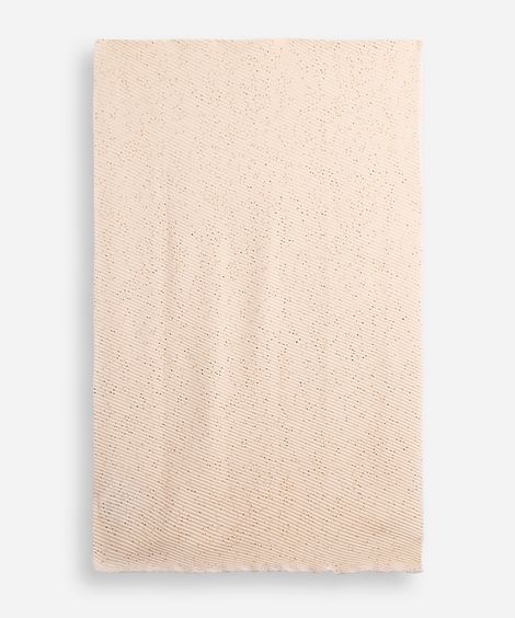 cachecol feminino canelado com brilhos off white
