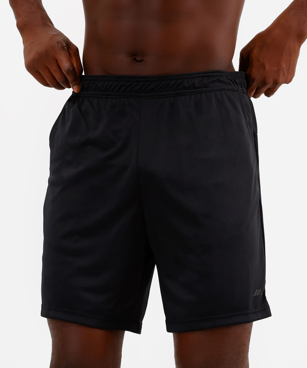short masculino esportivo com bermuda interna preto
