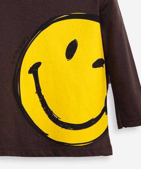 kit de 2 blusas infantis manga longa smileyworld colorida