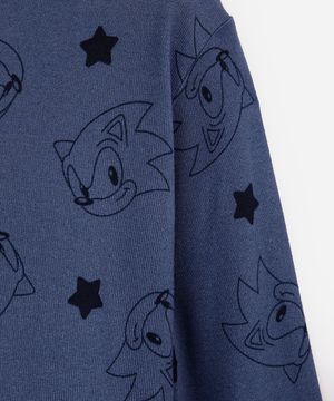 pijama longo infantil sonic azul