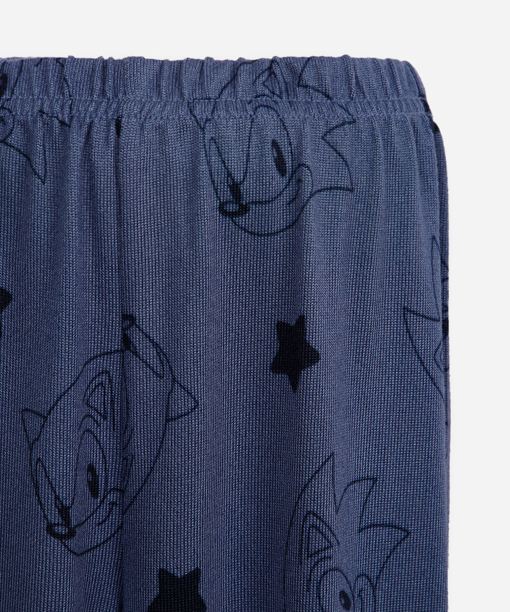 pijama longo infantil sonic azul