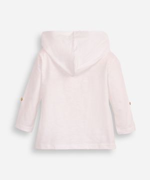 camiseta infantil manga longa com capuz - off white