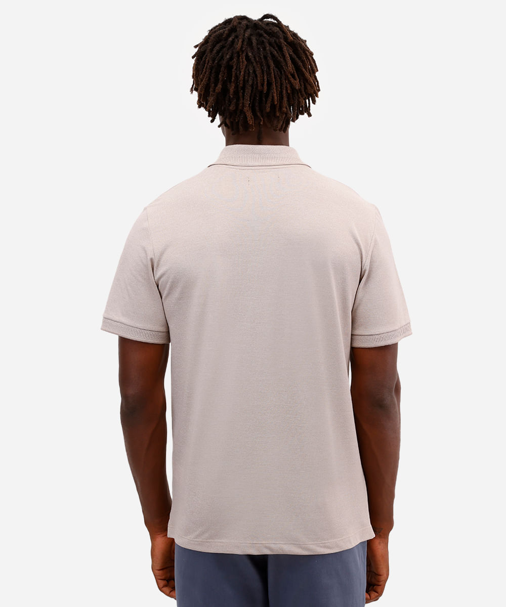 polo comfort masculina texturizada cinza
