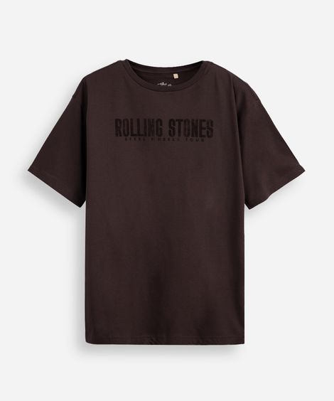camiseta de algodão juvenil the rolling stones cinza