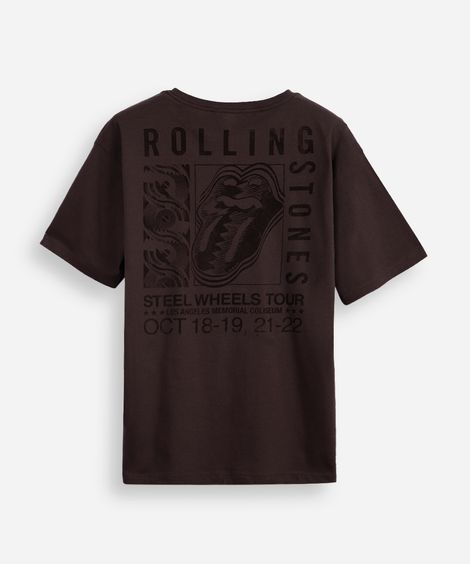 camiseta de algodão juvenil the rolling stones cinza