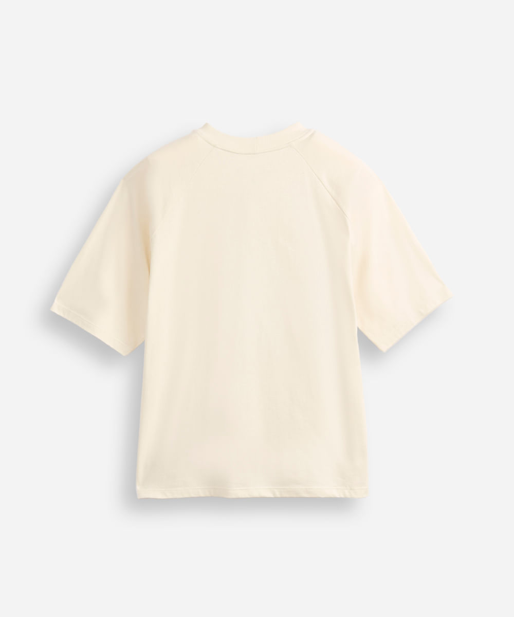 camiseta oversized juvenil de algodão sport league bege