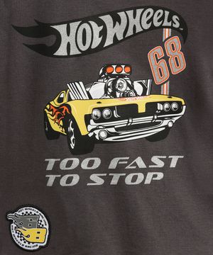 camiseta de algodão infantil hot wheels cinza