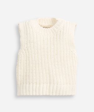 colete infantil de tricot texturizado off white