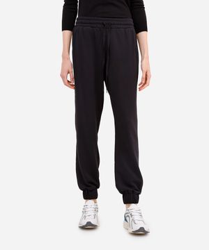 calça jogger básica feminina de moletom preta