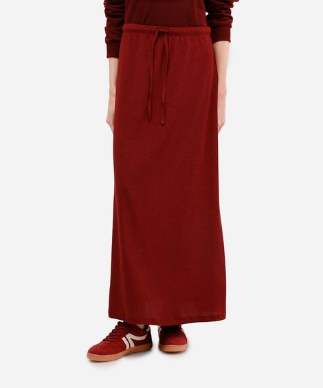 saia longa básica feminina texturizada vinho