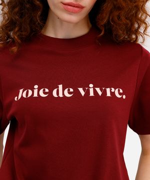 camiseta feminina de algodão peruano joie de vivre vinho