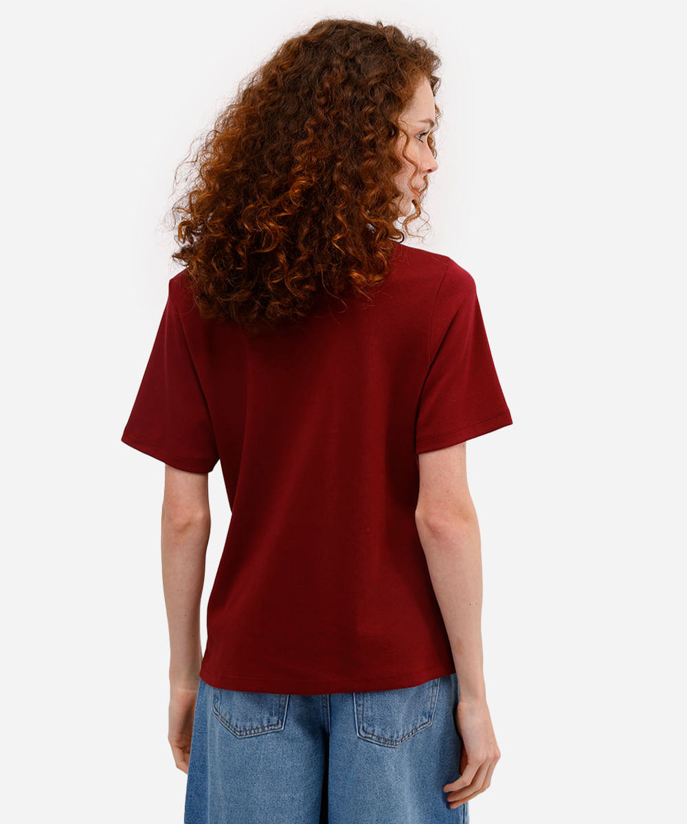 camiseta feminina de algodão peruano joie de vivre vinho