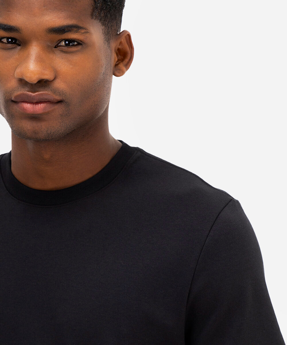 camiseta de algodão peruano bold manga curta preta