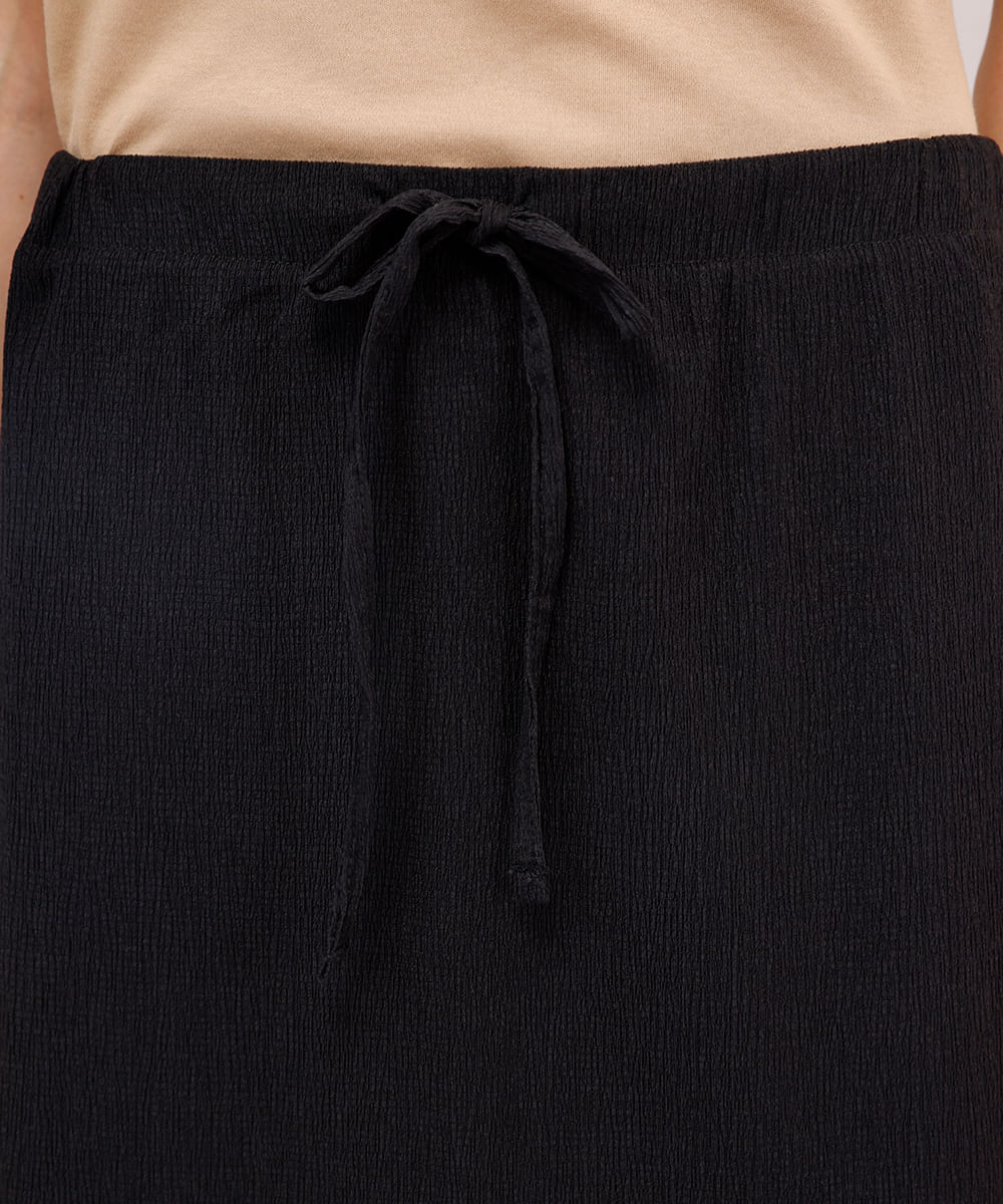 saia longa básica feminina texturizada preta