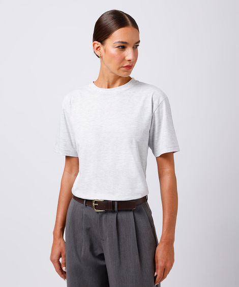 camiseta básica de algodão mindset cinza