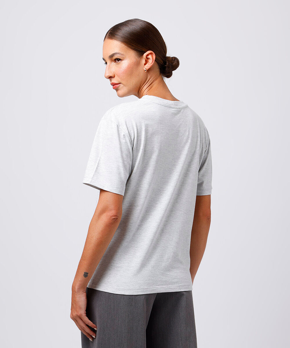 camiseta básica de algodão mindset cinza