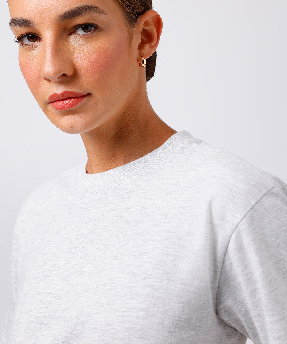 camiseta básica de algodão mindset cinza