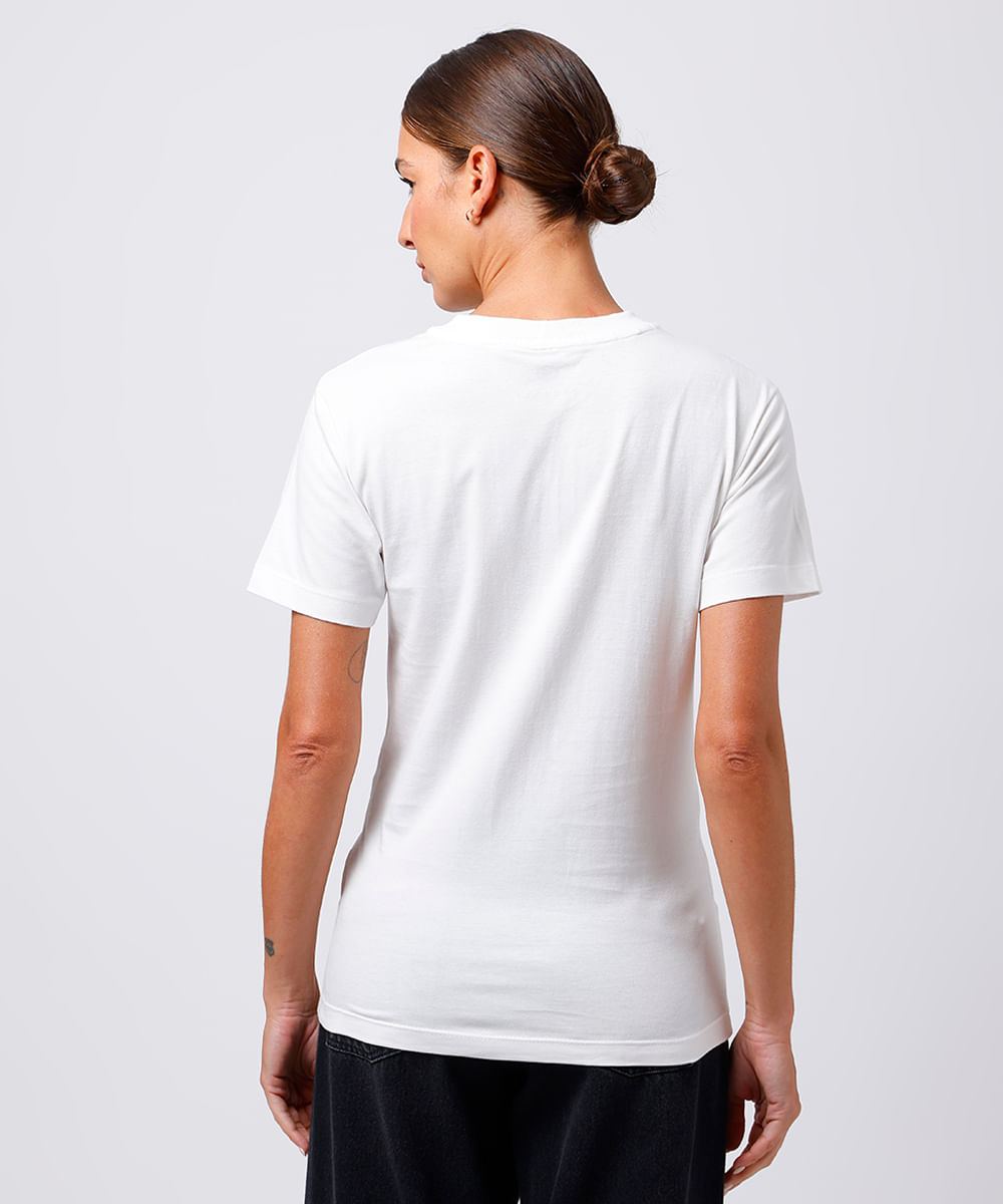camiseta feminina de algodão wine club mindset off white