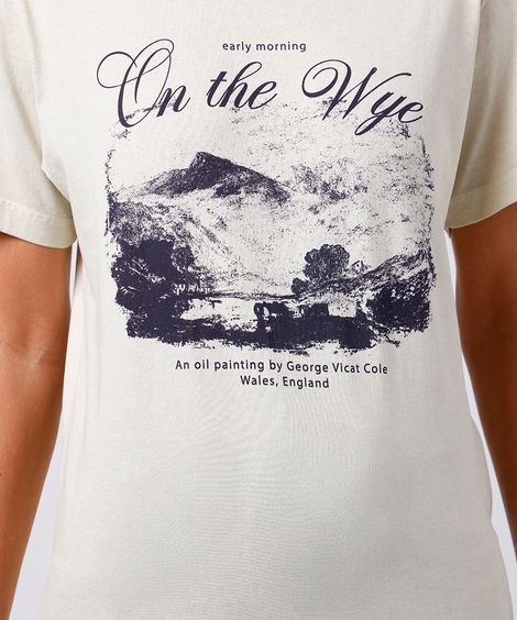 camiseta feminina de algodão on the wye mindset bege