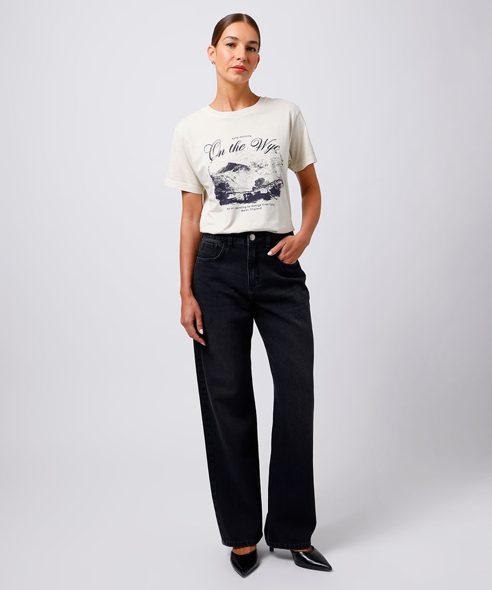 camiseta feminina de algodão on the wye mindset bege