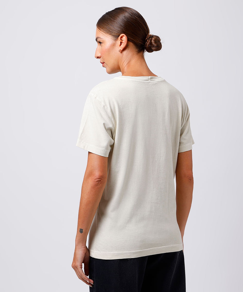 camiseta feminina de algodão on the wye mindset bege