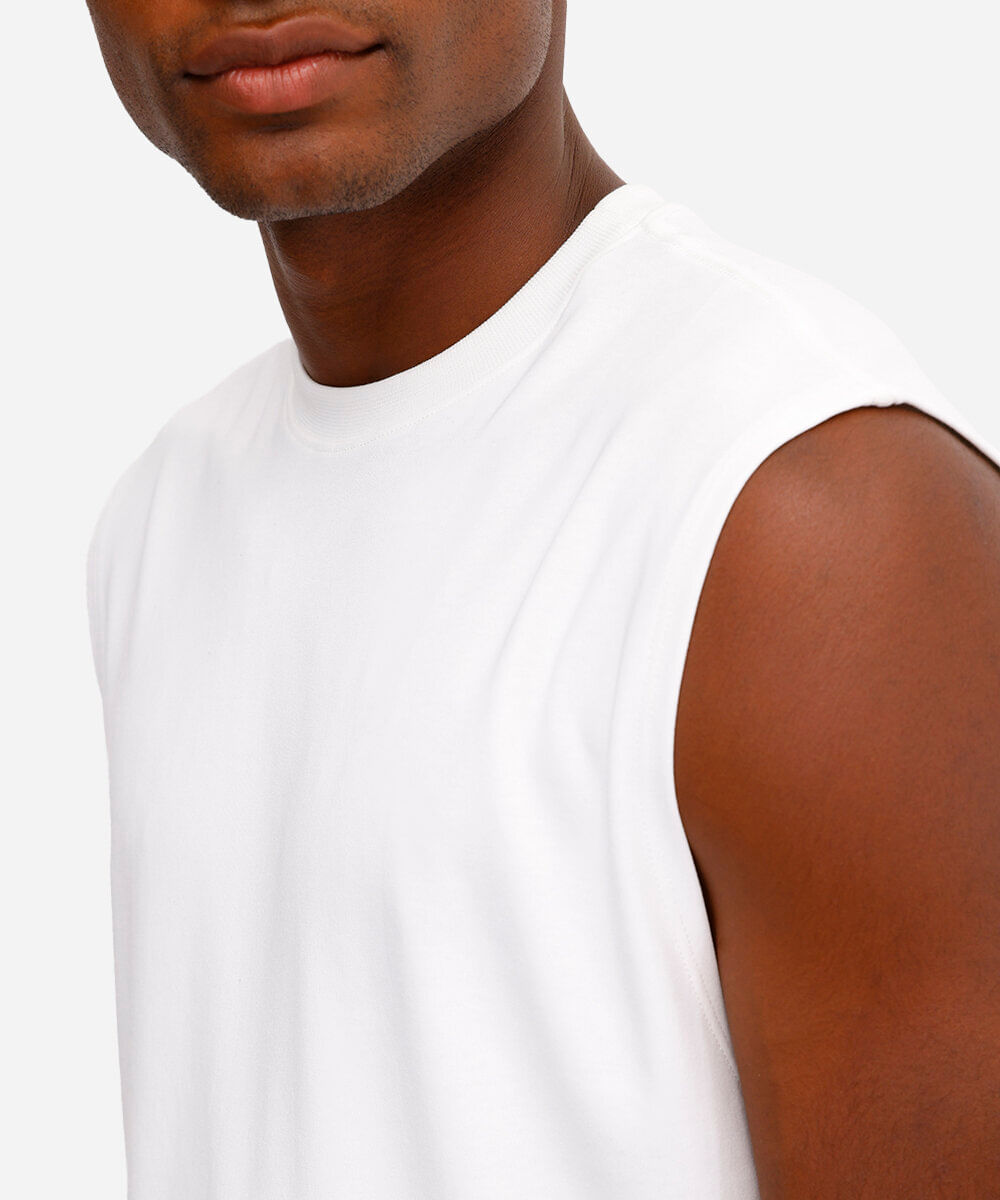 regata de algodão peruano alça larga branca