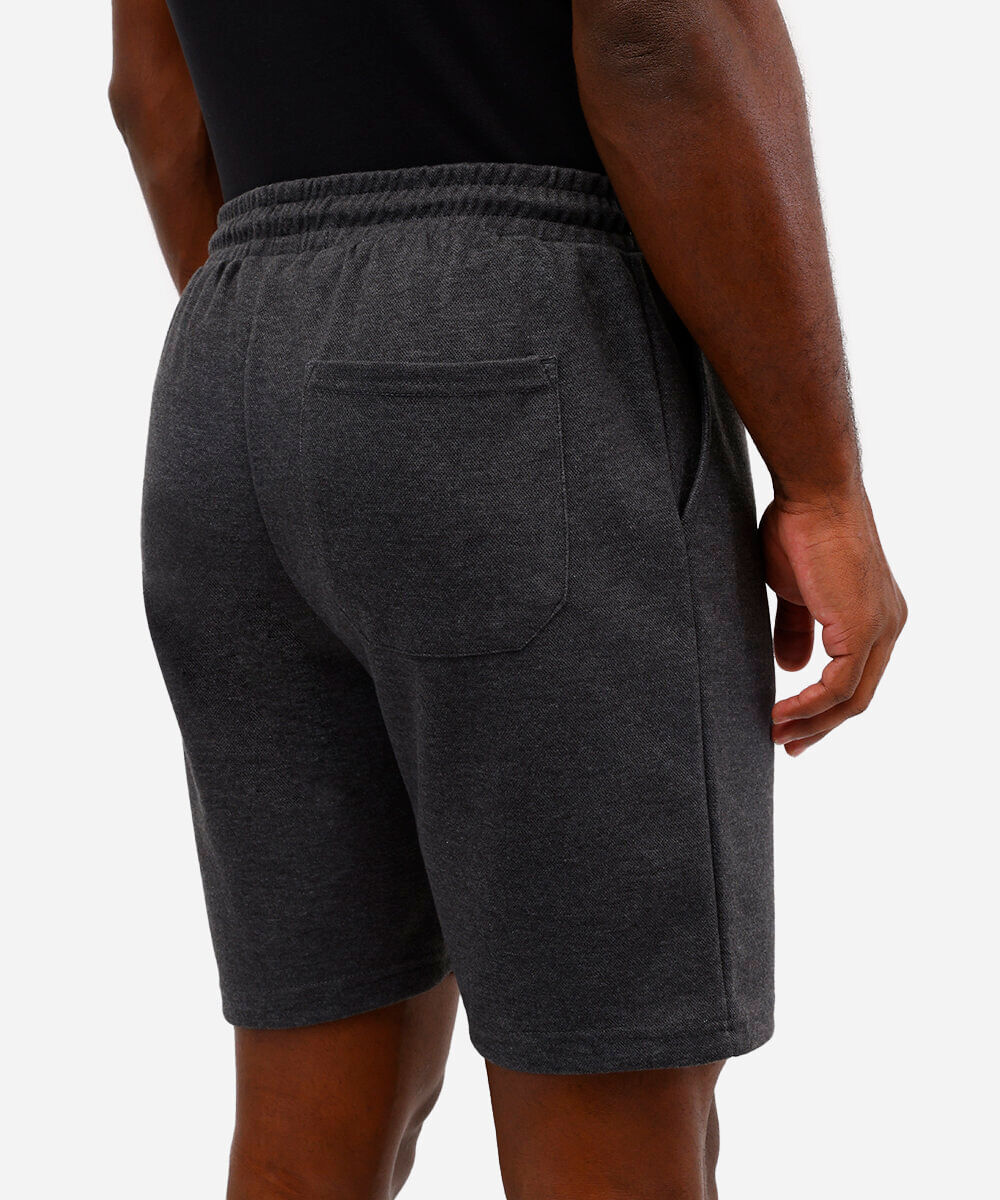 bermuda básica relaxed - cinza mescla escuro