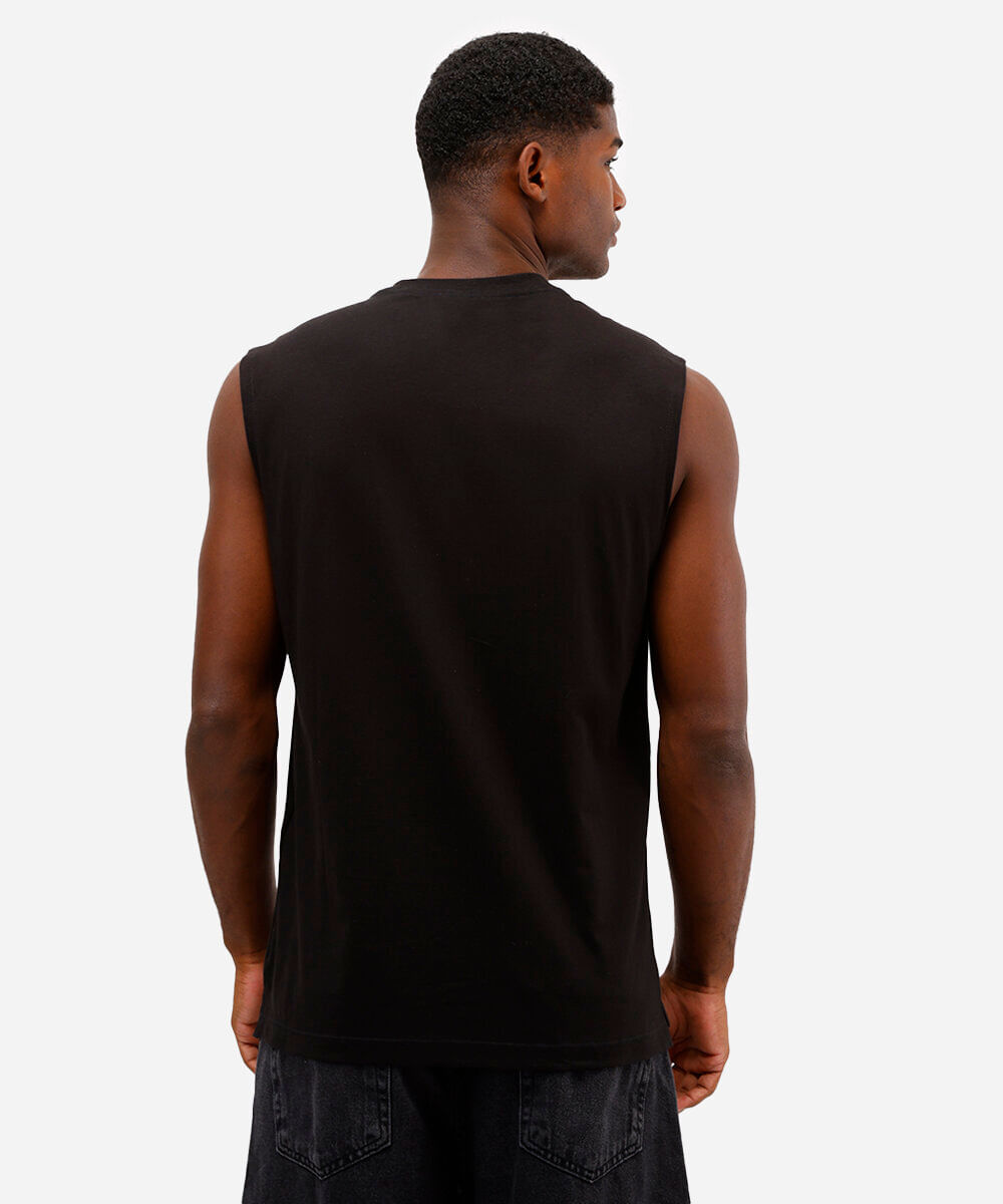 regata machão básica comfort de algodão preta