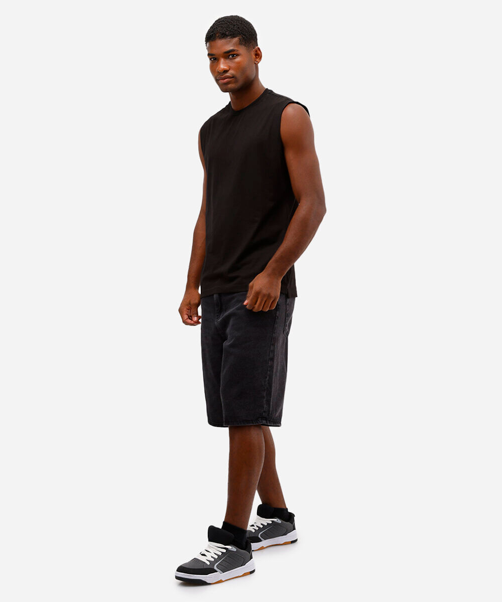 regata machão básica comfort de algodão preta