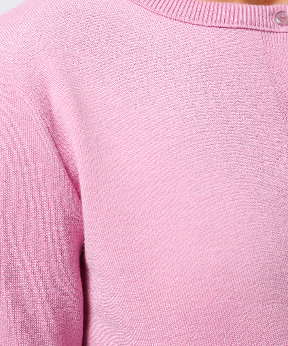 cardigan feminino de tricot mindset rosa