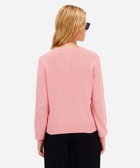 cardigan feminino de tricot rosa