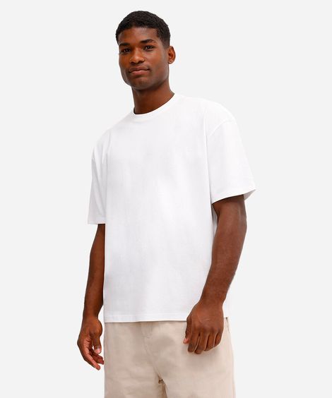 camiseta oversized de algodão peruano branca