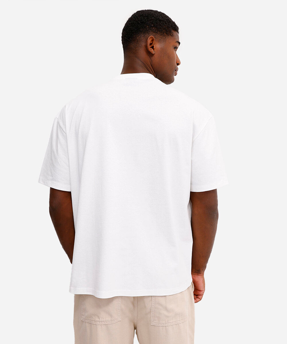 camiseta oversized de algodão peruano branca