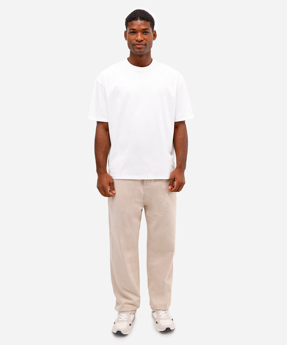 camiseta oversized de algodão peruano branca