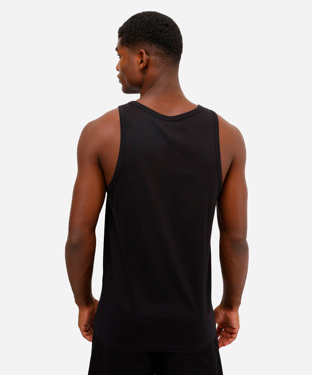 regata básica de algodão preta