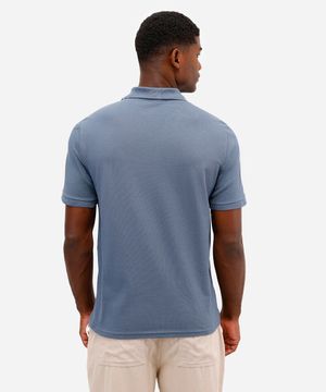polo comfort básica de piquet azul