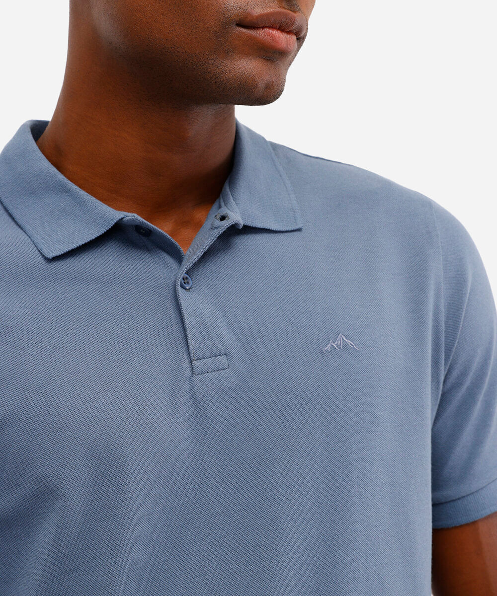 polo comfort básica de piquet azul