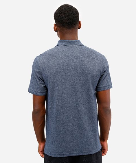 polo de piquet básica comfort manga curta azul