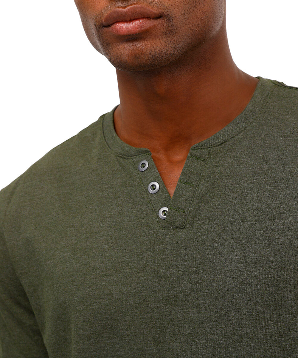 camiseta básica manga curta gola portuguesa - verde militar