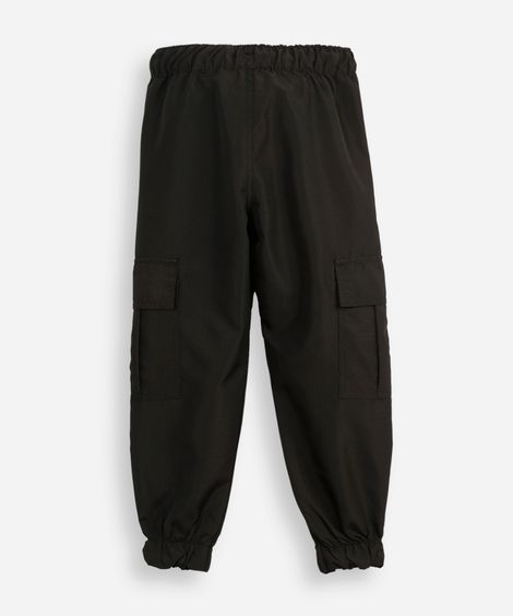 calça jogger infantil com bolsos cargo preta