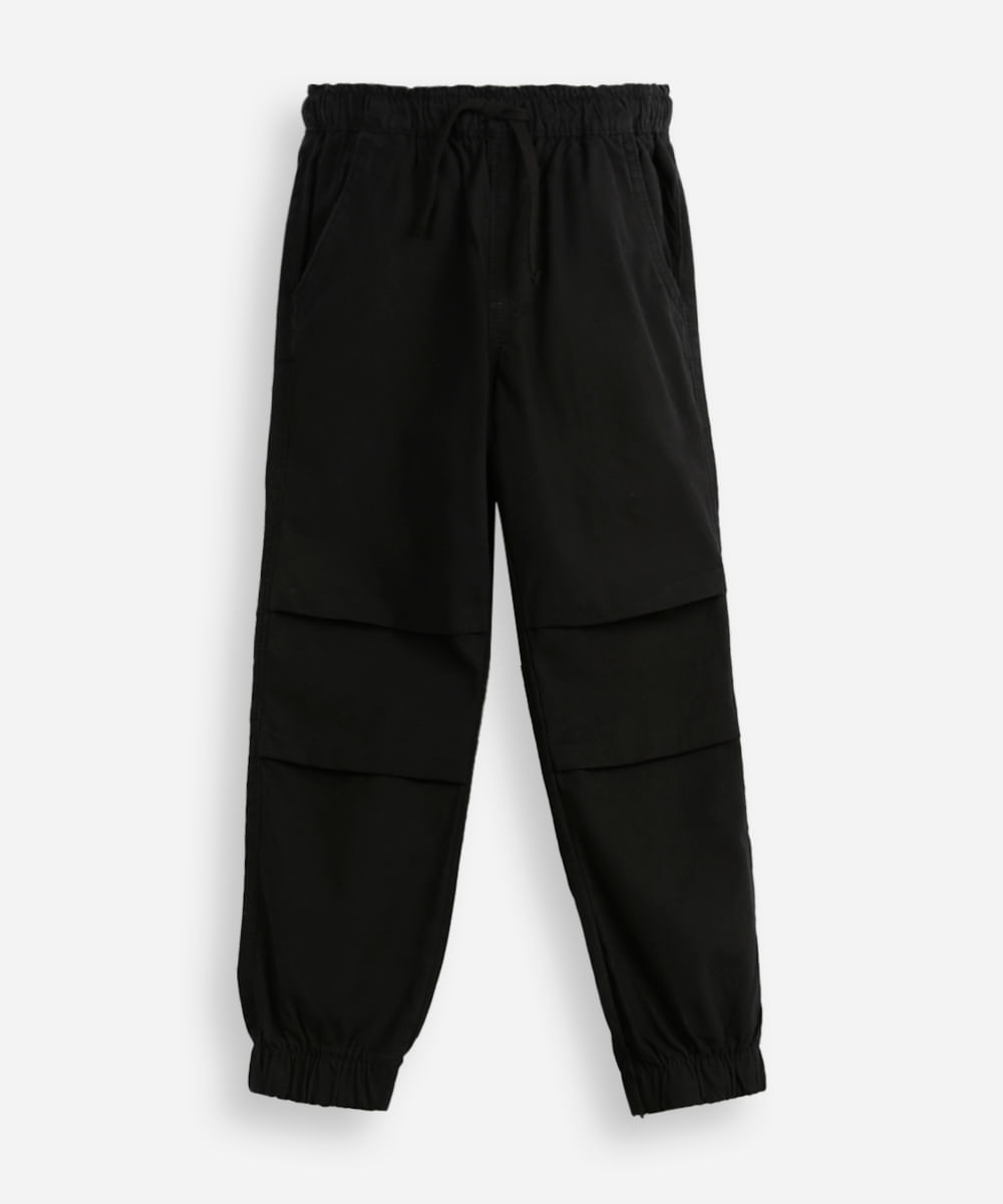 calça jogger infantil com pregas preta