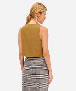 colete feminino de alfaiataria em viscose verde