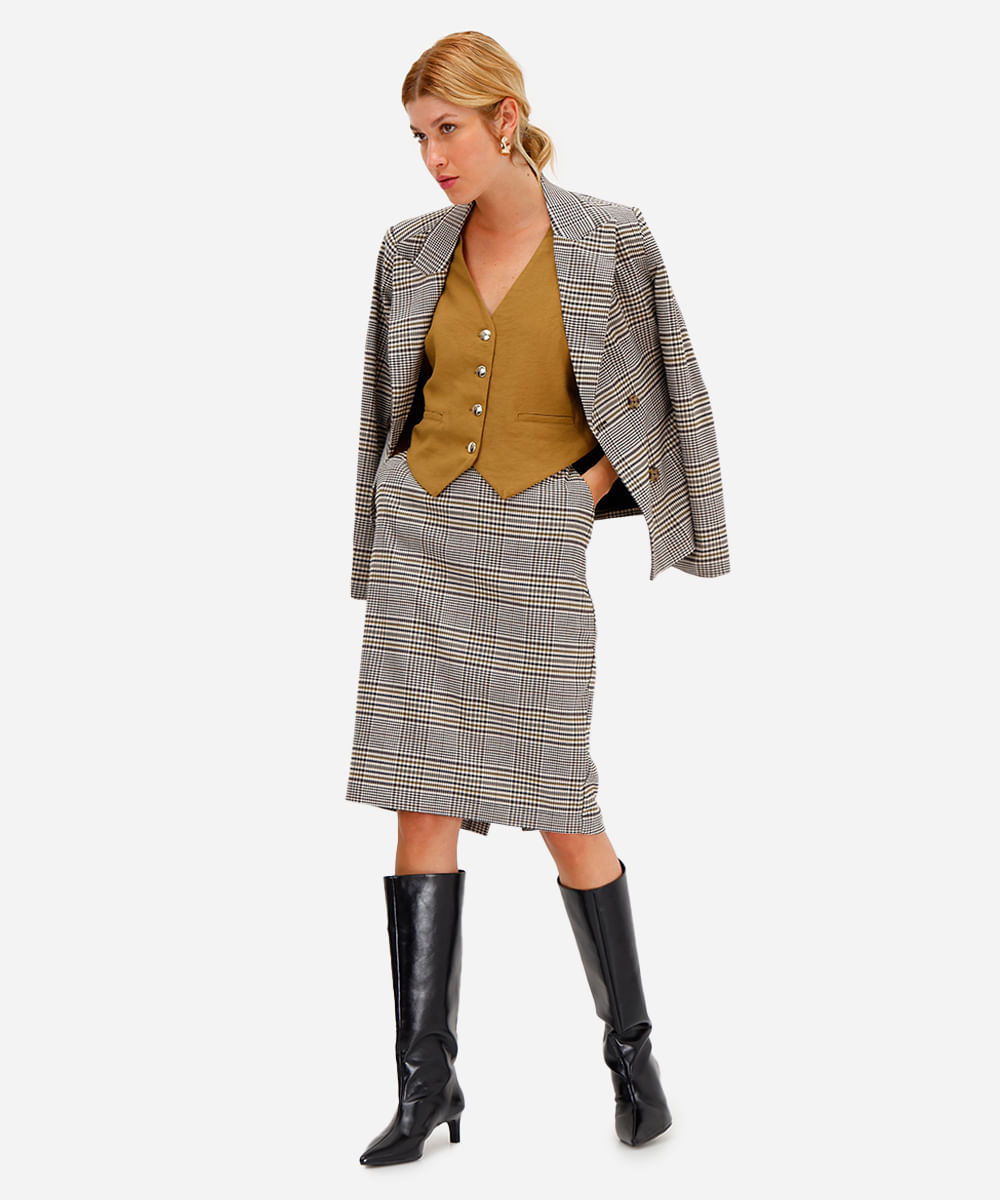 colete feminino de alfaiataria em viscose verde